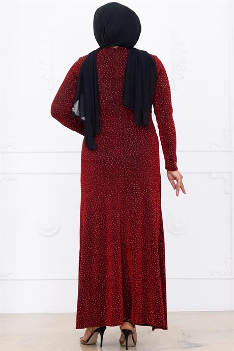 Roza Tesettür Abiye Bordo