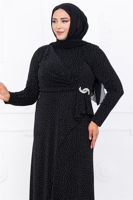 Roza Tesettür Abiye Siyah