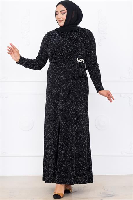Roza Tesettür Abiye Siyah