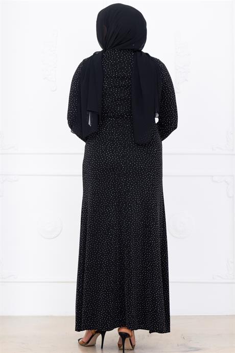 Roza Tesettür Abiye Siyah