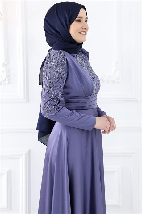 Rümeysa Tesettür Abiye Lacivert