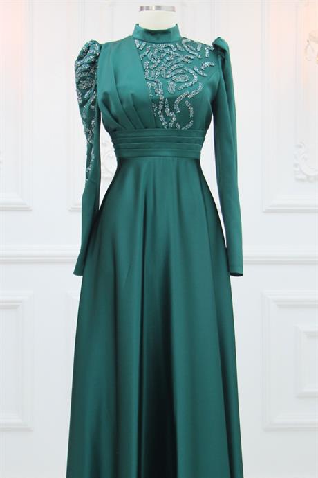 Rümeysa Tesettür Abiye Zümrüt