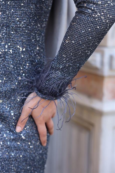 Sakura Tesettür Abiye Antrasit