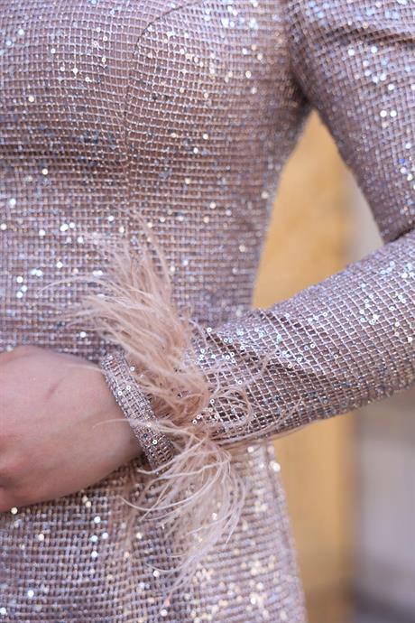 Sakura Tesettür Abiye Bej