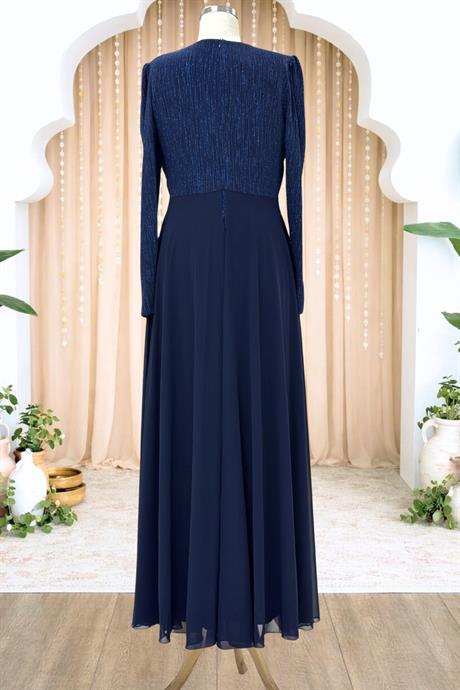 Sare Tesettür Abiye Lacivert