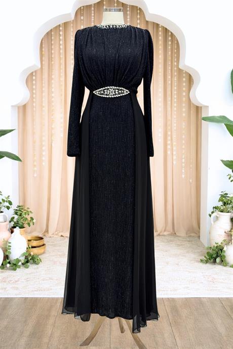 Sare Tesettür Abiye Siyah