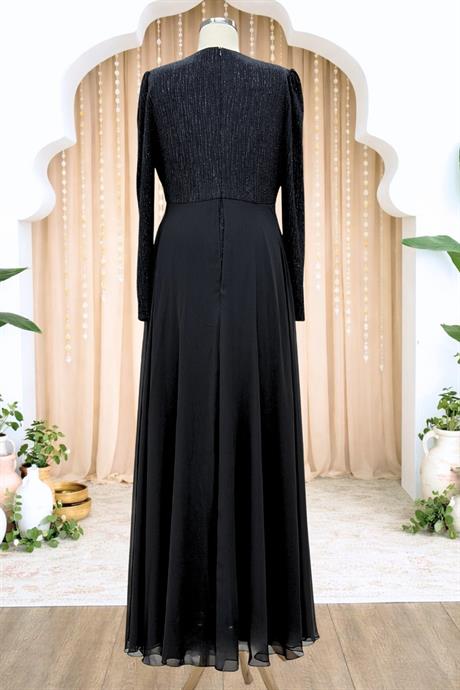 Sare Tesettür Abiye Siyah