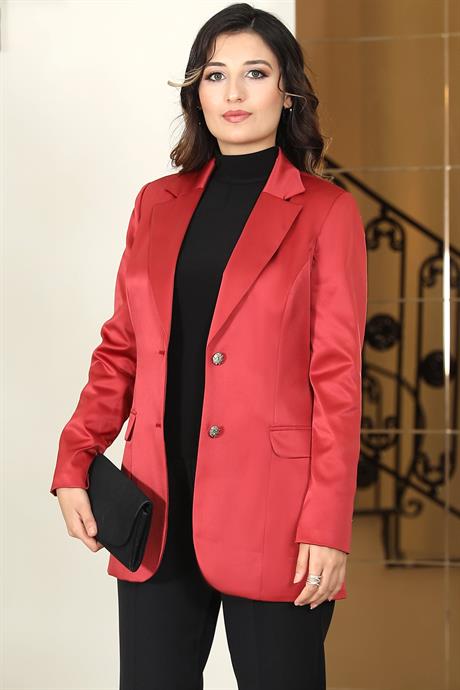 Saten Astarlı Ceket Bordo