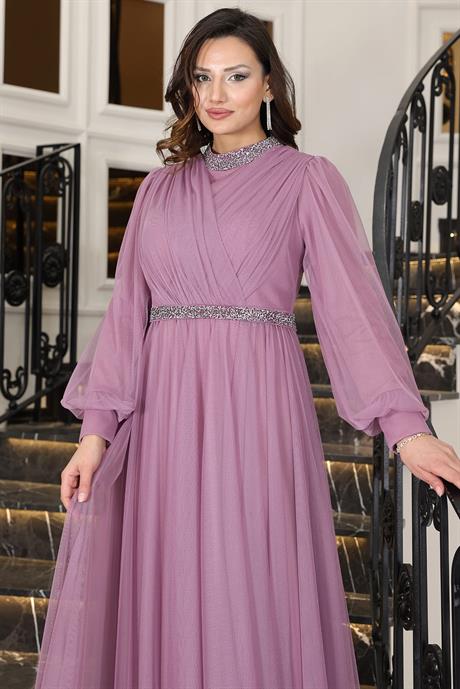 Sena Tesettür Abiye Lavanta