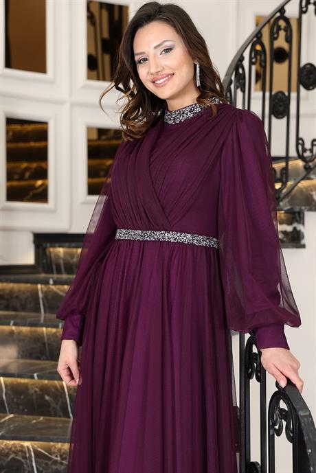 Sena Tesettür Abiye Mürdüm