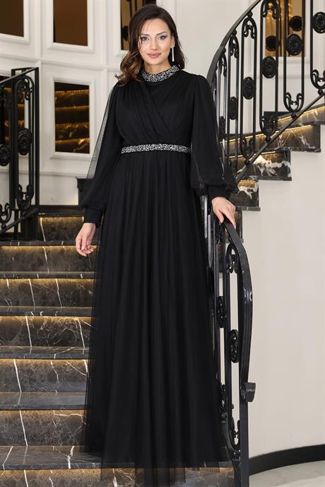 Sena Tesettür Abiye Siyah