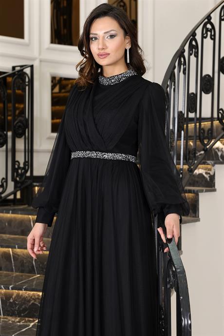 Sena Tesettür Abiye Siyah