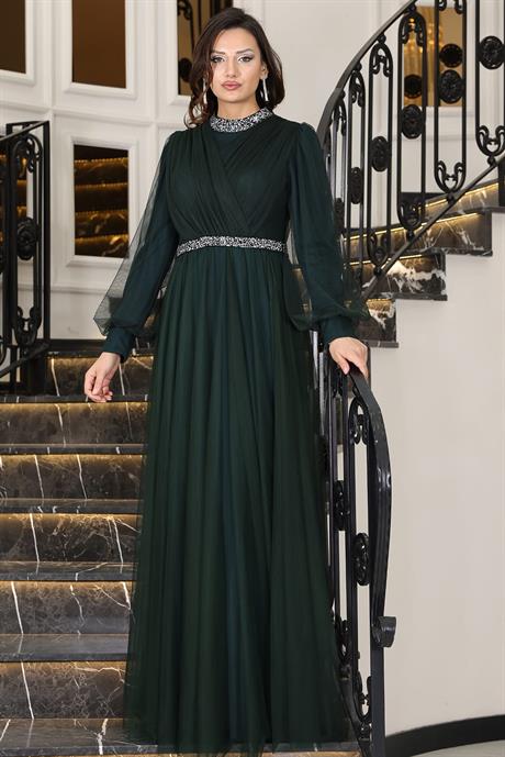 Sena Tesettür Abiye Zümrüt