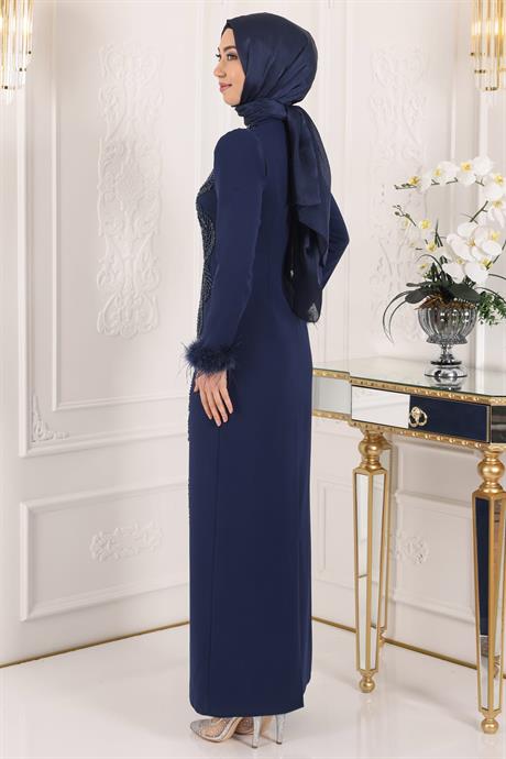 Sezen Tesettür Abiye Lacivert