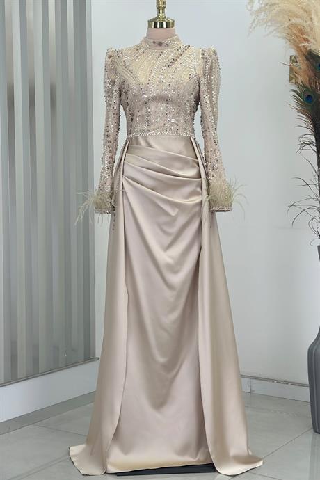 Sherry Tesettür Abiye Gold