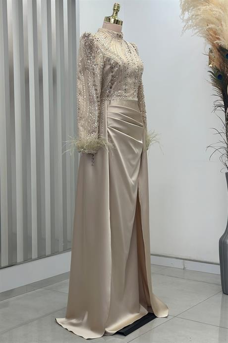 Sherry Tesettür Abiye Gold