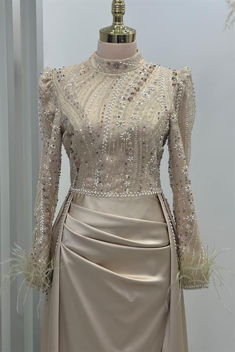 Sherry Tesettür Abiye Gold