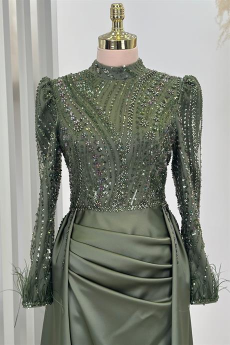 Sherry Tesettür Abiye Haki