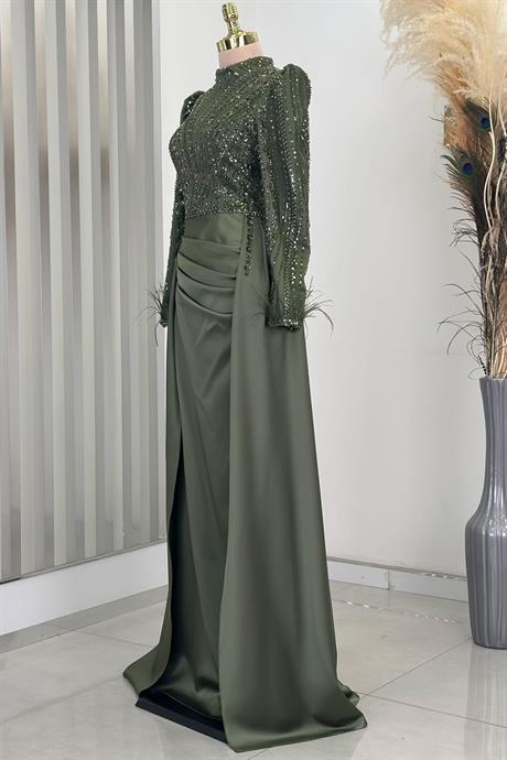 Sherry Tesettür Abiye Haki