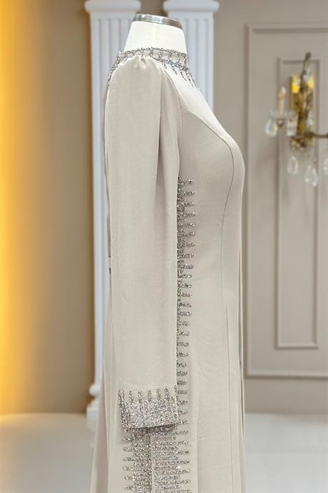 Sıla Tesettür Abiye Bej