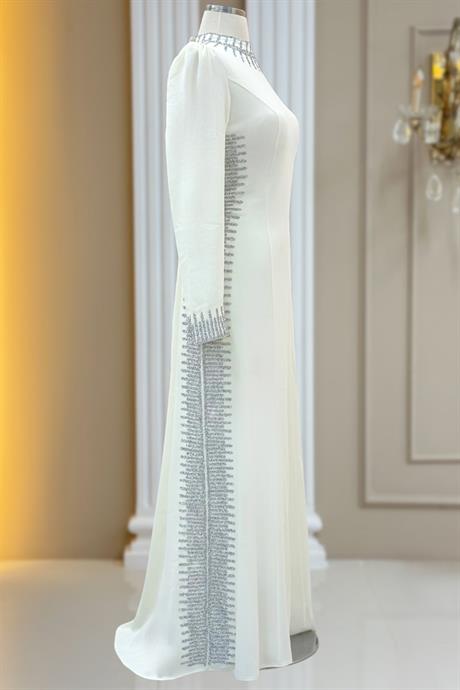 Sıla Tesettür Abiye Ekru