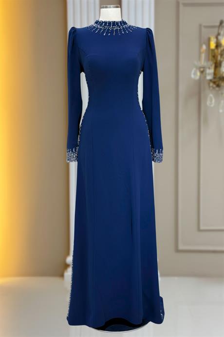 Sıla Tesettür Abiye Lacivert