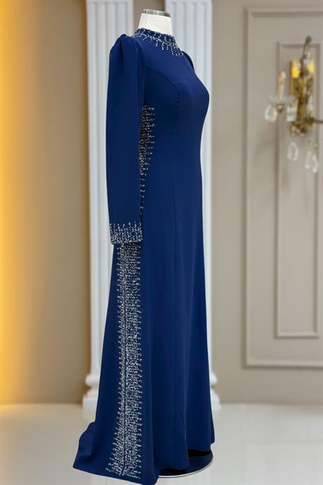 Sıla Tesettür Abiye Lacivert