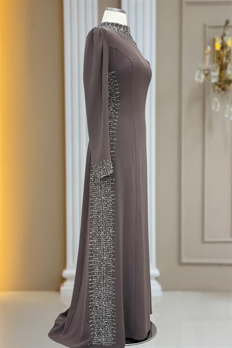 Sıla Tesettür Abiye Vizon