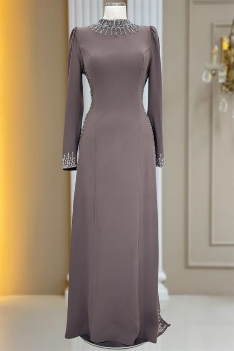 Sıla Tesettür Abiye Vizon