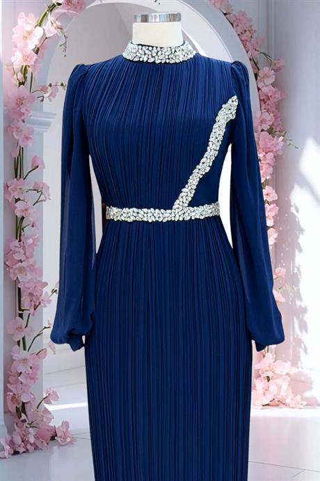 Sima Tesettür Abiye Lacivert