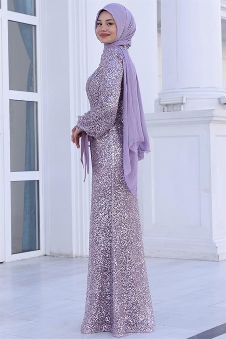 Şimal Tesettür Abiye Lavanta