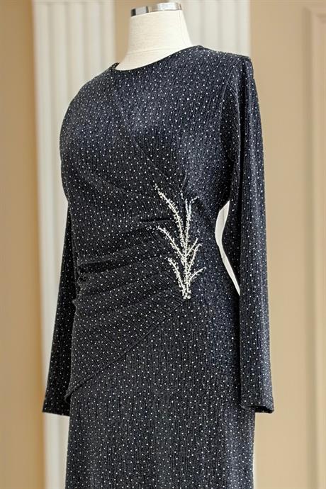 Simge Tesettür Abiye Antrasit