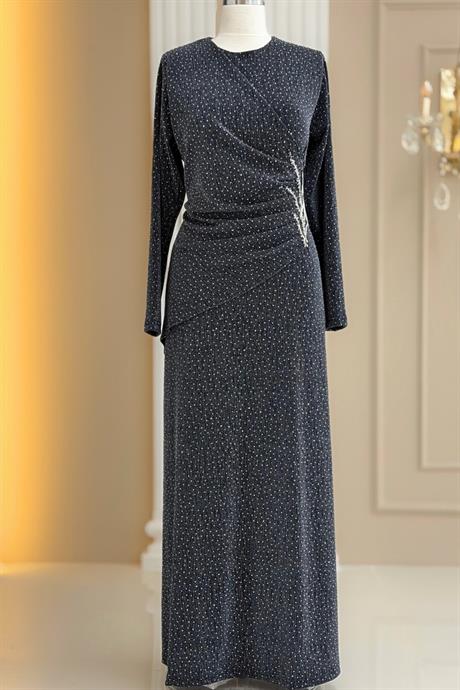 Simge Tesettür Abiye Antrasit