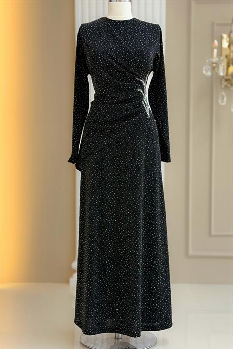 Simge Tesettür Abiye Siyah