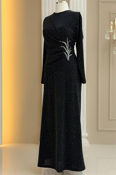 Simge Tesettür Abiye Siyah