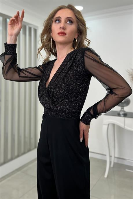 Simli Tulum Gold Siyah