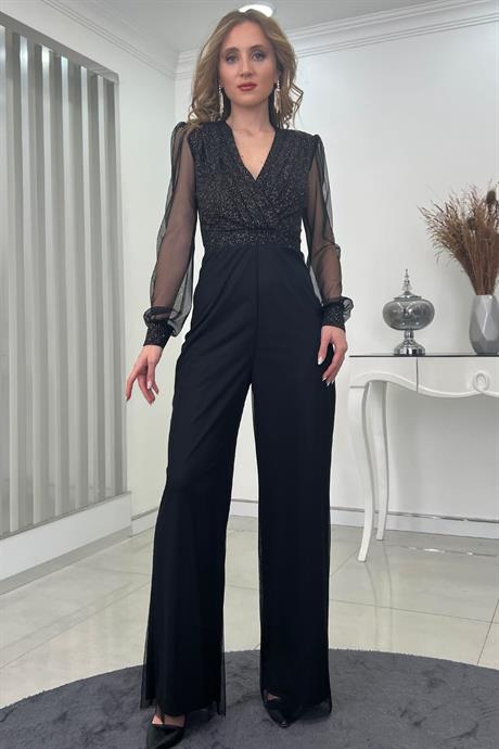 Simli Tulum Gold Siyah