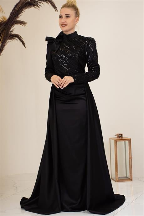 Süeda Tesettür Abiye Siyah