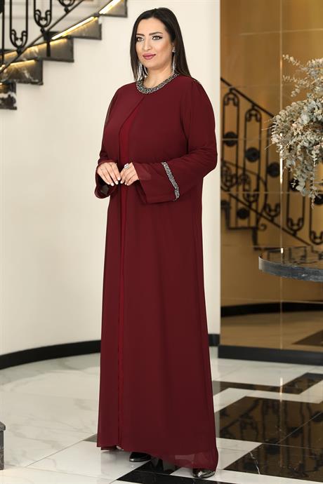 Sultan Tesettür Abiye Bordo