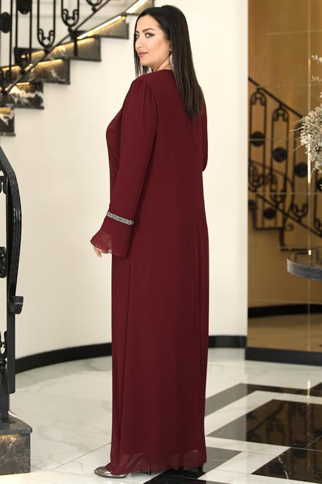 Sultan Tesettür Abiye Bordo