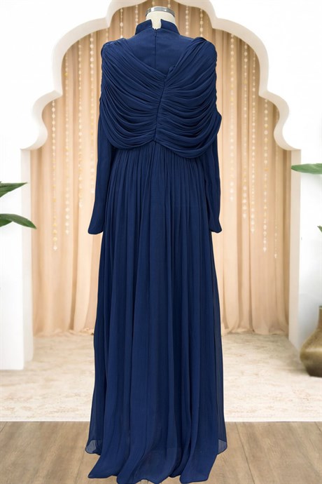 Sumru Tesettür Abiye Lacivert
