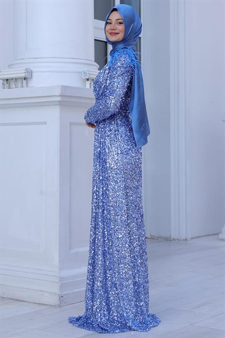 Şura Tesettür Abiye İndigo