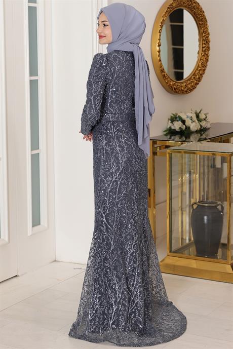 Tuana Tesettür Abiye Antrasit