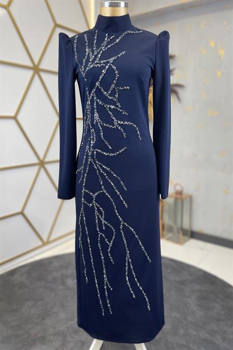 Tuana Tesettür Abiye Lacivert