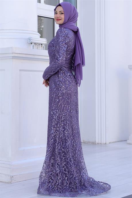 Tuana Tesettür Abiye Lavanta