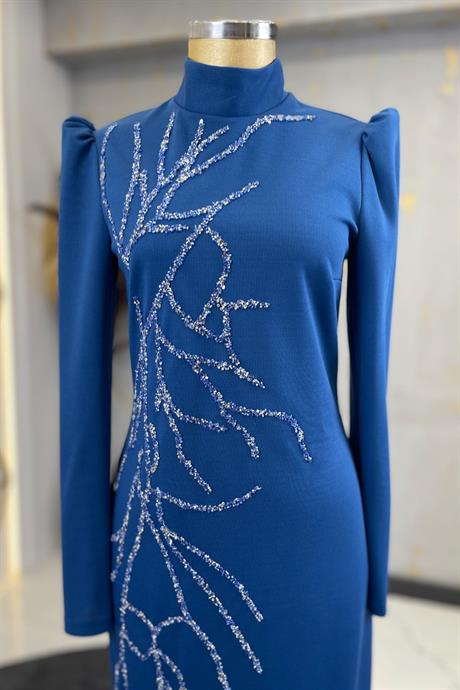 Tuana Tesettür Abiye Mavi