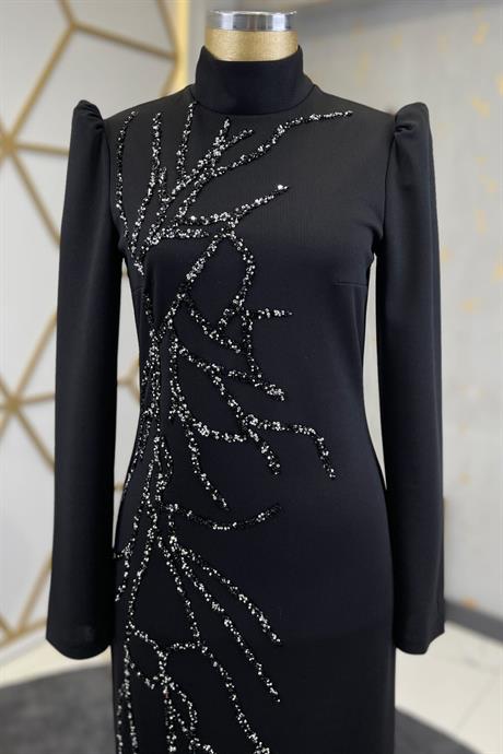 Tuana Tesettür Abiye Siyah