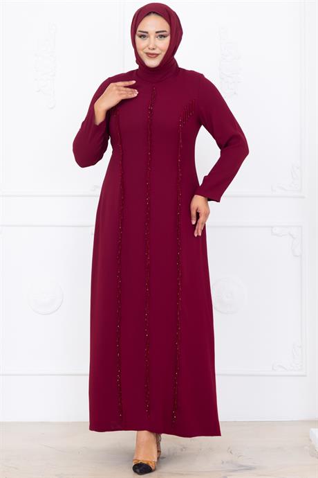 Tuna Tesettür Abiye Bordo