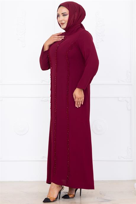 Tuna Tesettür Abiye Bordo