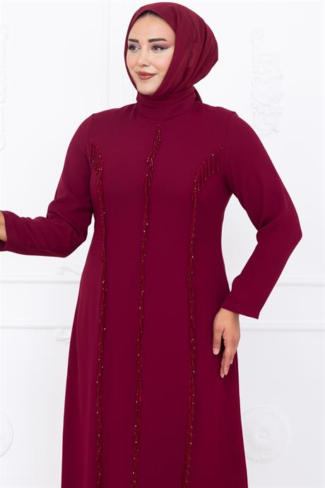 Tuna Tesettür Abiye Bordo